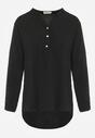 Czarna Bluzka z Guzikami z Tkaniny Plumeti Jorale