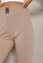 Pantaloni Bej Jogging Talie Înaltă cu Buzunare și Șnururi Falira