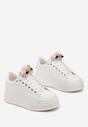 Białe Sneakersy z Kolorowymi Kryształami na Platformie Dolapse