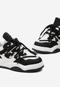 Czarne Sneakersy Ozdobione Kolorowymi i Metalicznymi Wstawkami na Grubej Podeszwie Oplevia