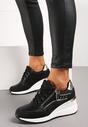 Sneakers Negri cu Inserții Metalice Decorative pe Platformă Teriava