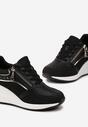 Sneakers Negri cu Inserții Metalice Decorative pe Platformă Teriava
