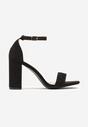 Czarne Minimalistyczne Sandały na Słupku z Ekozamszu Oporia
