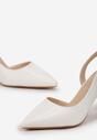 Białe Eleganckie Sandały Wsuwane na Cienkim Obcasie Ottava