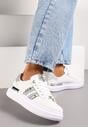 Sneakers Albi-Argintii pe Platformă Joasă cu Inserții Sclipitoare Renallsa