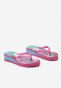 Clapete Flip-Flop Fucsia cu Model Floral Aritella