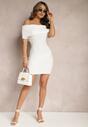 Biała Taliowana Sukienka Hiszpanka Mini z Elastycznej Tkaniny Naliresa