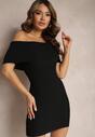 Czarna Taliowana Sukienka Hiszpanka Mini z Elastycznej Tkaniny Naliresa