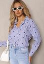 Cămașă Bleumarin din Bumbac cu Model în Dungi Subțiri și Inimi Vatille