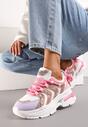 Różowo-fioletowe Sneakersy na Masywnej Podeszwie Odobione Brokatem Thirlas