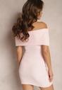 Różowa Taliowana Sukienka Hiszpanka Mini z Elastycznej Tkaniny Naliresa