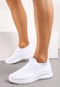 Białe Buty Sportowe z Wsuwaną Elastyczną Cholewką Slaia