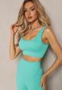 Sutien Sport Blunemia Mentă Cu Striații Din Material Elastic