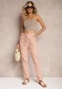 Pantaloni Roz High Waist cu Șnururi și Nasturi Arifea