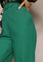 Zielone Spodnie Szerokie w Stylu Paper Bag z Materiałowym Paskiem Xennia