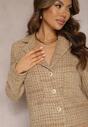 Bleumarin Jachetă cu un singur rând Retro din Tweed Aizrra