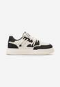 Sneakers Negru-Alb cu Aplicatie Ursulet Panda si Sireturi Late Wannia