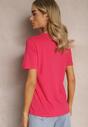 Różowy Klasyczny T-shirt z Bawełny Knautia