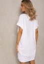 Biała  T-shirtowa Sukienka Pudełkowa z Elastycznej Bawełny Ellensa