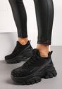 Sneakers Negri pe Platformă cu Carâmb cu Pietre Harilena
