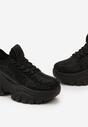Sneakers Negri pe Platformă cu Carâmb cu Pietre Harilena