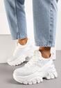 Sneakers Albi pe Platformă cu Partea Superioară cu Pietre Strass Harilena