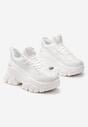 Sneakers Albi pe Platformă cu Partea Superioară cu Pietre Strass Harilena