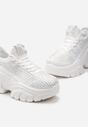 Sneakers Albi pe Platformă cu Partea Superioară cu Pietre Strass Harilena