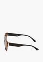 Brązowe Szerokie Okulary Przeciwsłoneczne z Oprawką Kocie Oczy Nagarria