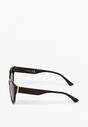 Czarne Szerokie Okulary Przeciwsłoneczne z Oprawką Kocie Oczy Nagarria
