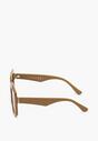 Beżowe Przeciwsłoneczne Okulary o Szerokim Fasonie Sacharissa