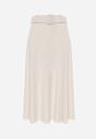 Fusta maxi cloș bej deschis cu curea și cataramă Adlirca