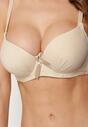 Sutien bej cu efect push-up cu bretele reglabile și detașabile Haeliana