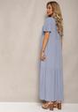 Jasnoniebieska Sukienka Maxi z Bawełny o Rozkloszowanym Kroju Bellatrixe