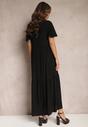 Czarna Sukienka Maxi z Bawełny o Rozkloszowanym Kroju Bellatrixe