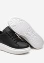 Czarne Sznurowane Sneakersy na Grubej Podeszwie Wicky