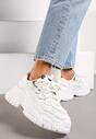 Białe Sneakersy z Podwójnymi Sznurówkami i Tłoczoną Platformą Luppoa
