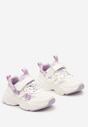 Fioletowe Buty Sportowe Sneakersy  Zapinane na Rzep z Naszywkami w Kształcie Kokardek Bellessa
