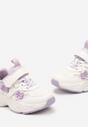 Fioletowe Buty Sportowe Sneakersy  Zapinane na Rzep z Naszywkami w Kształcie Kokardek Bellessa