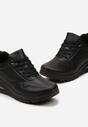 Czarne Klasyczne Sneakersy z Amortyzowaną Podeszwą i Perforacją Faunama
