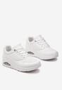 Białe Klasyczne Sneakersy z Amortyzowaną Podeszwą i Perforacją Faunama