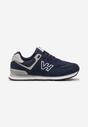 Granatowe Buty Sportowe z Imitacji Zamszu z Naszywką Lysadna