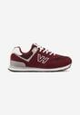 Bordowe Buty Sportowe z Imitacji Zamszu z Naszywką Lysadna