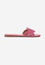 Papuci de casă fuchsia cu decupaje decorative și zirconii Aislyn
