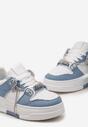 Niebieskie Sneakersy na Platformie Ozdobione Cyrkoniami Uraians