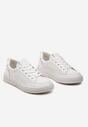 Białe Skórzane Sneakersy z Delikatną Perforacją Tuvia