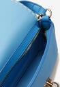 Niebieska Torebka z Ekoskóry z Regulowanym Paskiem i Metalicznymi Detalami Rosalenu