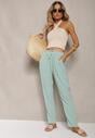 Pantaloni verde deschis cu talie regulară cu elastic și șnur în talie Cerinda