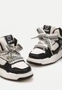 Beżowo-Czarne Buty Sportowe Sneakersy na Grubej Podeszwie ze Skórzaną Wkładką Piritha