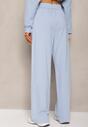 Jasnoniebieskie Szerokie Spodnie Dresowe z Elastycznej Bawełny Niarti